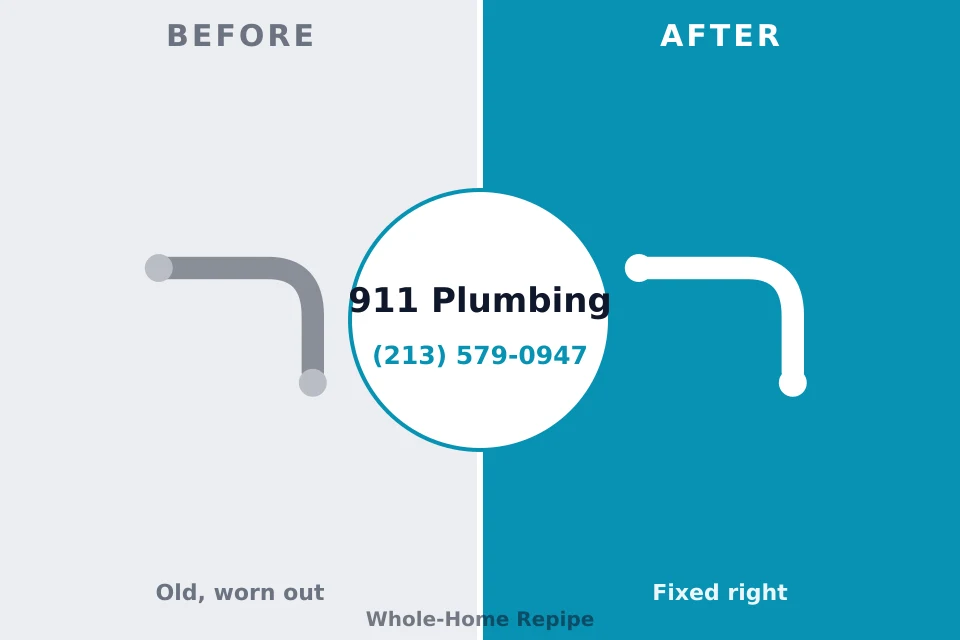 Before and after: plumbing company Homer, MI